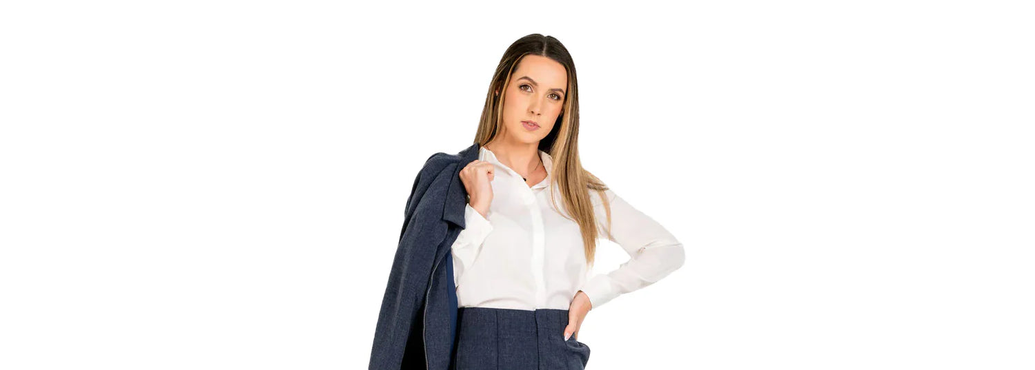 white-collared formal shirt for women