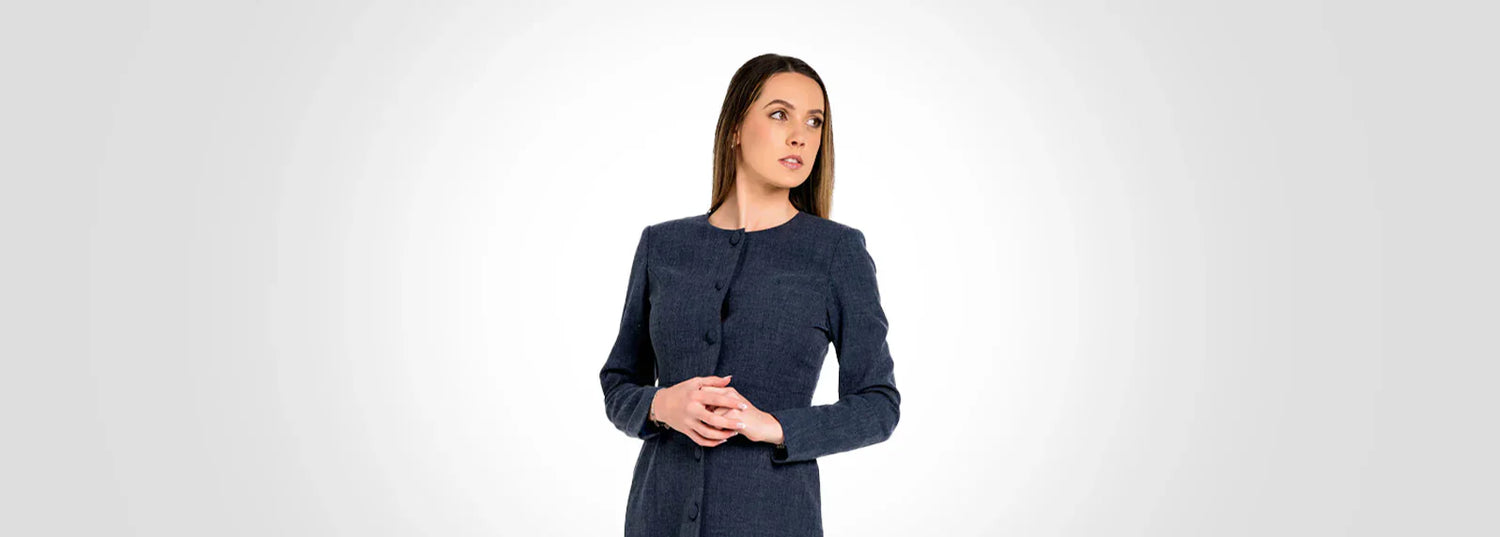 navy blue button up dress
