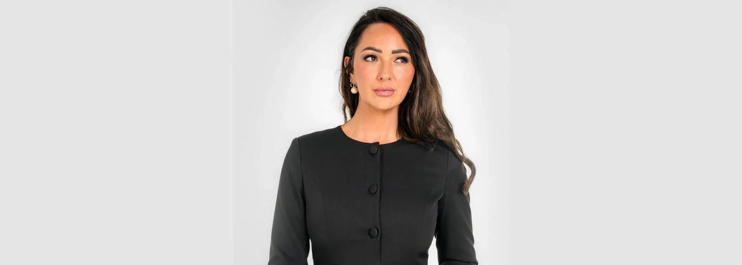 black button up dress with collar