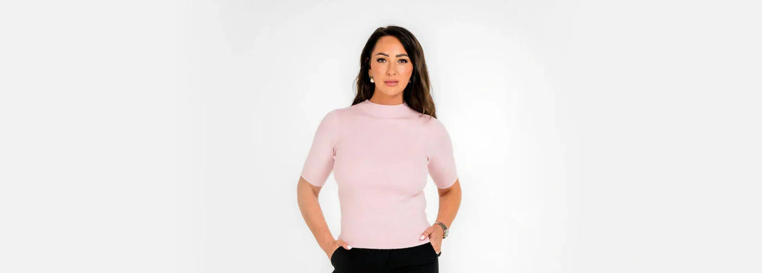 pink knitwear for women