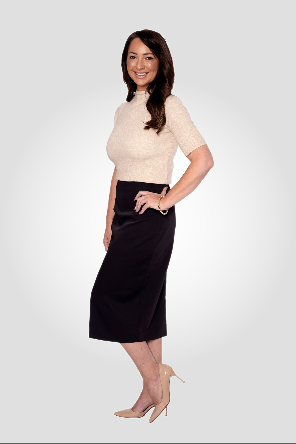 Alaxandria Black Long Skirt