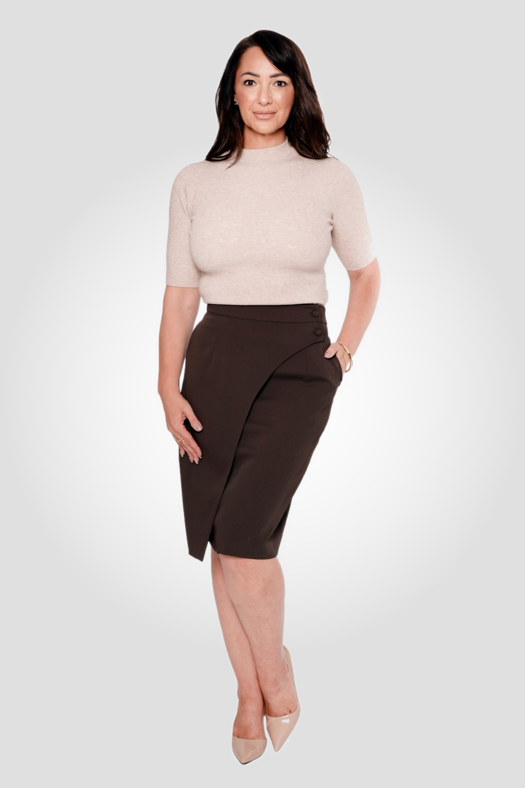 Helena Brown Short Skirt