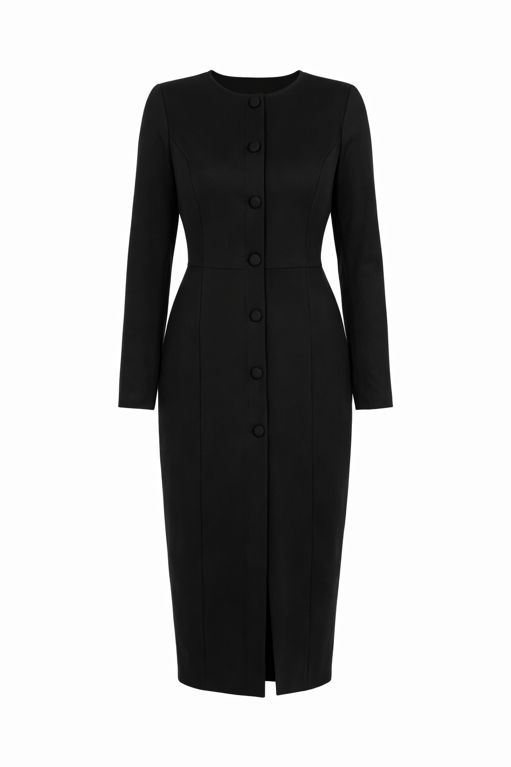 Savannah Black Button Dress