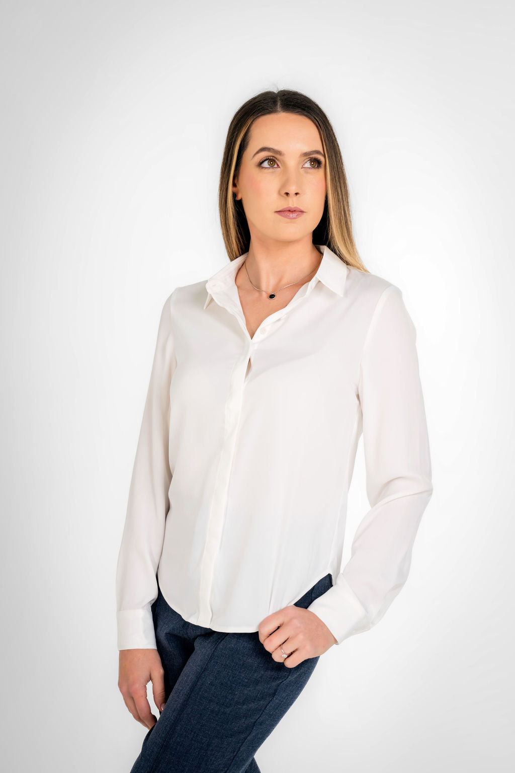 Sydney white collared formal shirt