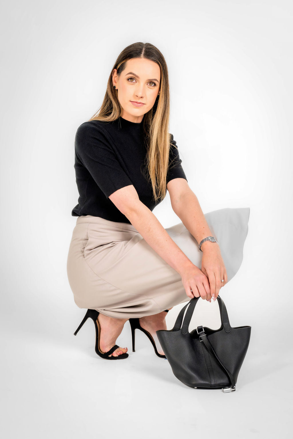 Claire Black Knitwear 