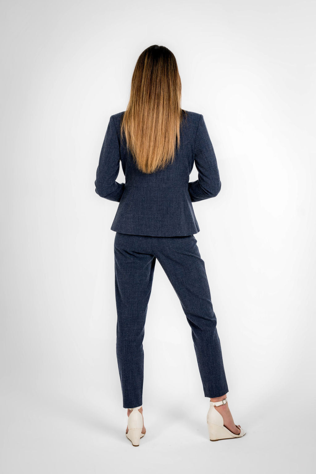 Florence Texture Navy Blue Chain Jacket